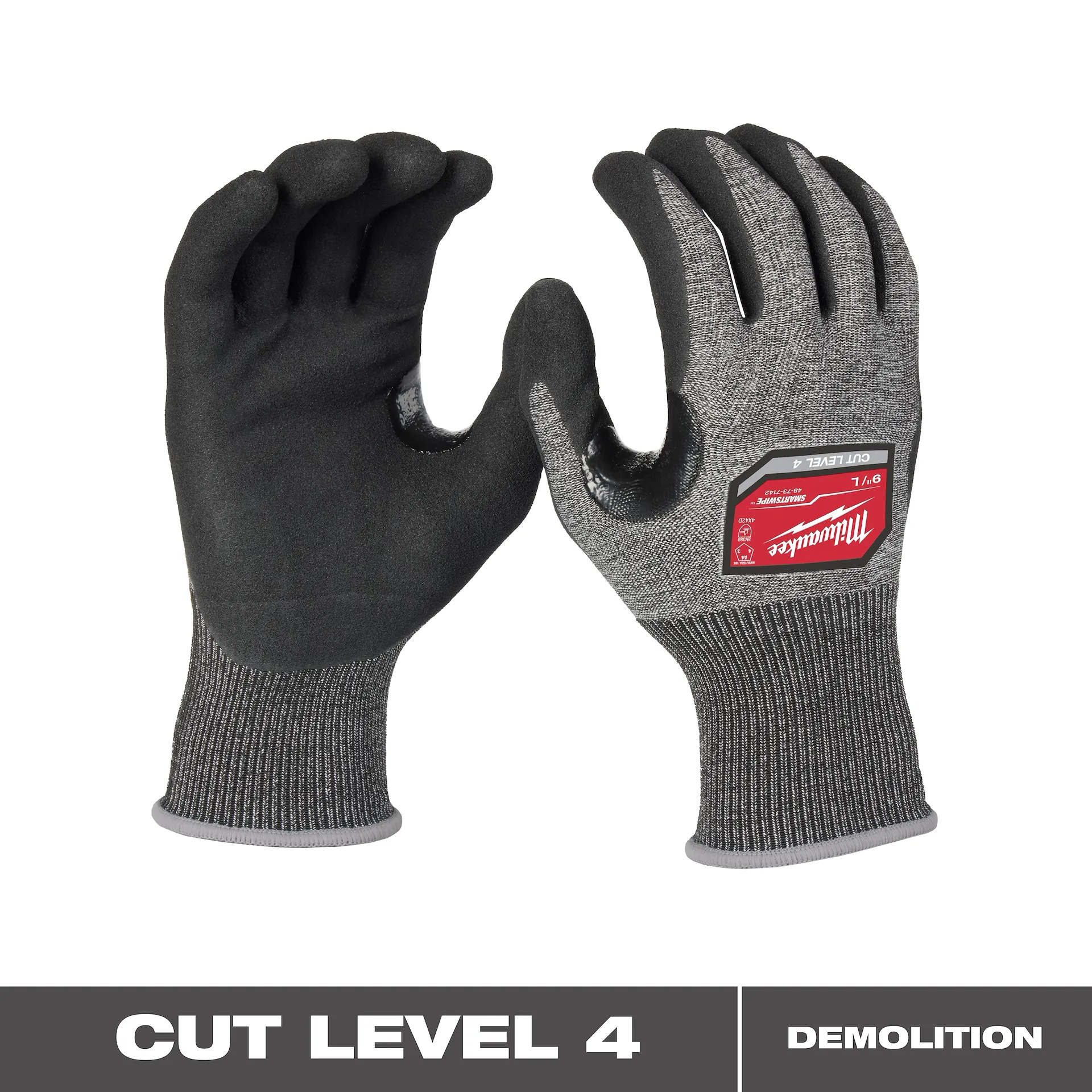 MILWAUKEE Cut Level 4 High Dexterity Nitrile Dipped Gloves