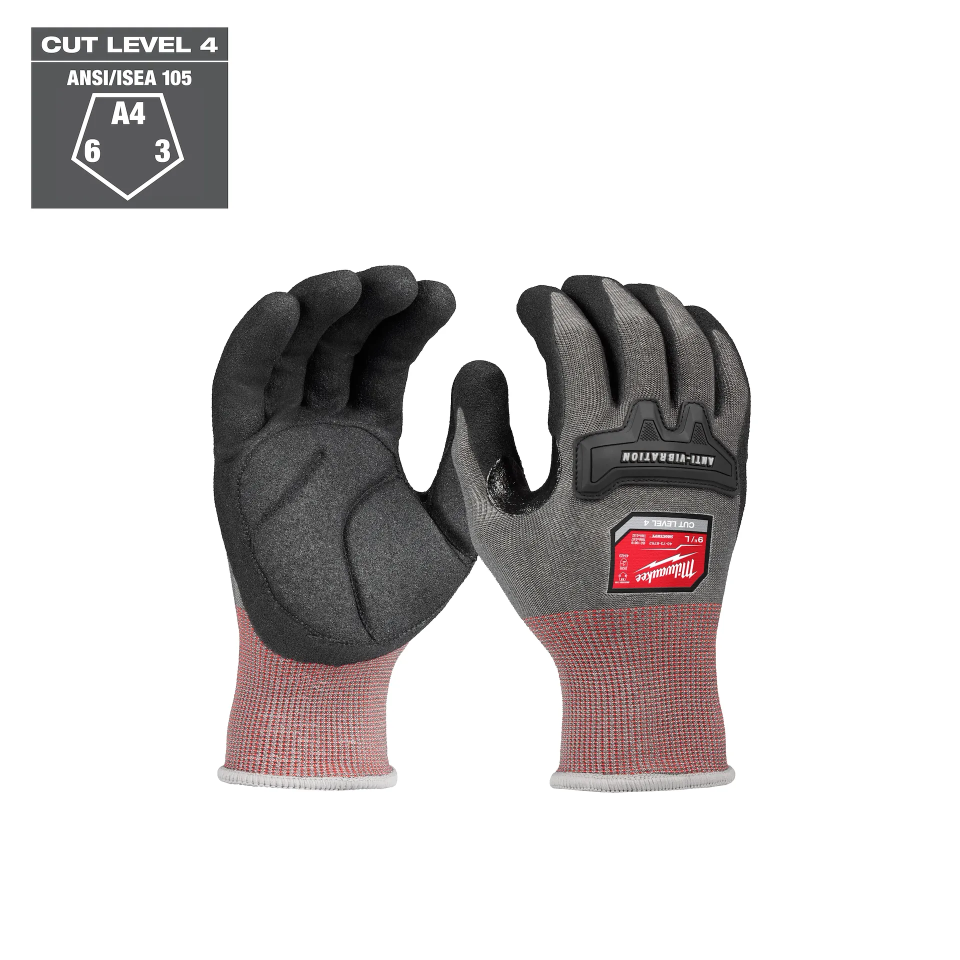 MILWAUKEE Anti-Vibration Cut Level 4 High Dexterity Nitrile Dipped Glove