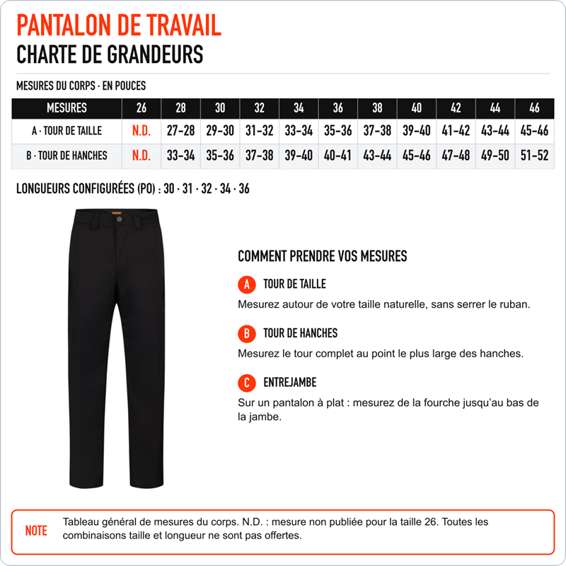 Pantalon de travail extensible 7,5 oz TASK