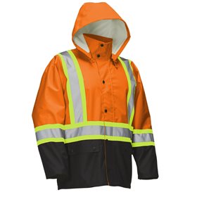 FORCEFIELD safety rain jacket with reflective tape
